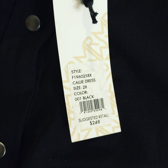 Rebecca Minkoff Womens Shirt Dress 2X‎ Black Belted Utility Button Up Stitch Fix - Picture 7 of 11